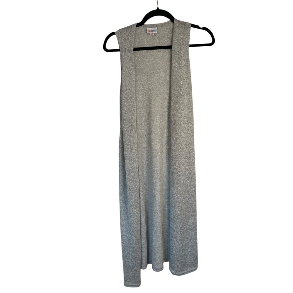 LULAROE Joy Grey Knit Sweater Maxi Open Front Long Vest Duster Size XS NWT - Picture 11 of 11